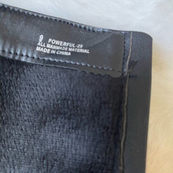 Black vegan leather lace up knee high chunky boots with metallic pink script SZ9 - Picture 11 of 12